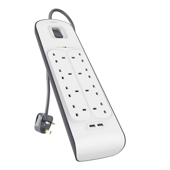 Belkin Power Extension 8-outlet Surge Protection Strip with 2.4 Amp USB Charging Sri Lanka SimplyTek