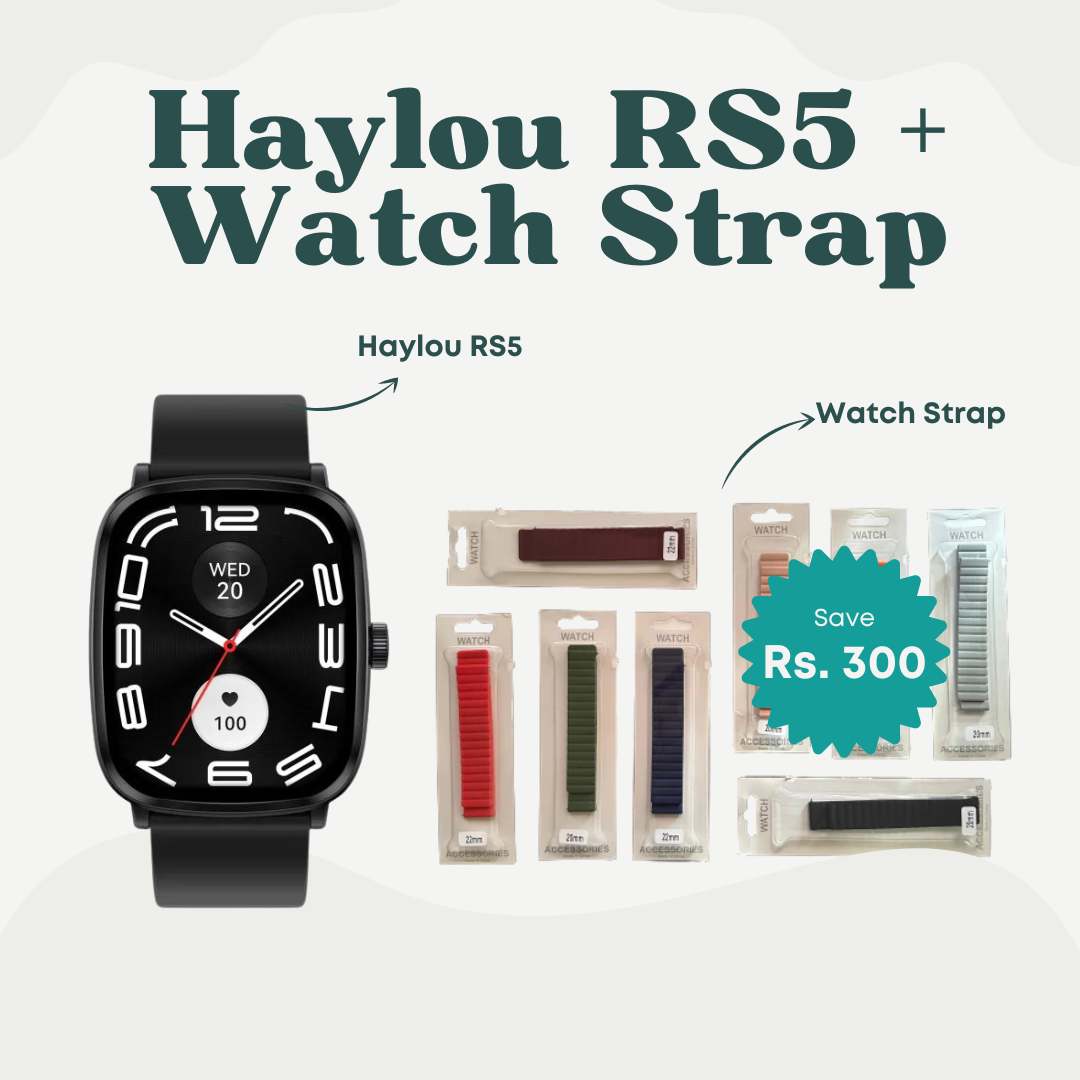 Haylou RS5 Smartwatch + 22mm Magnetic Strap Bundle