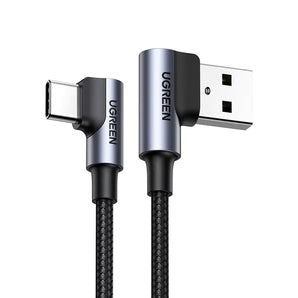 UGREEN දකුණු කෝණ USB-A සිට USB-C කේබල් 1m (අවකාශ අළු) 20856