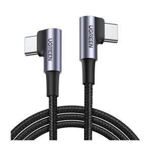 Braided 1m (කළු) 70529 සහිත UGREEN කෝණික USB-C කේබල් ඇලුමිනියම් පෙට්ටිය